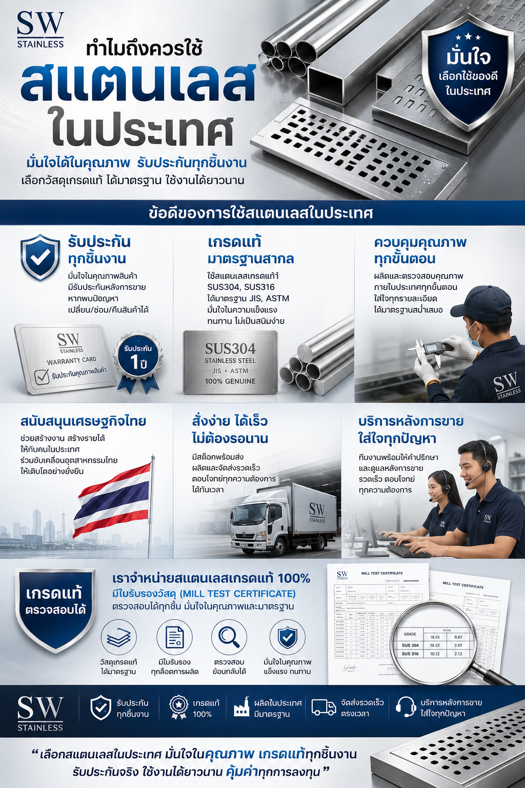 เพราะอะไรถึงเลือกสแตนเลสที่ผลิตในประเทศไทย  ?