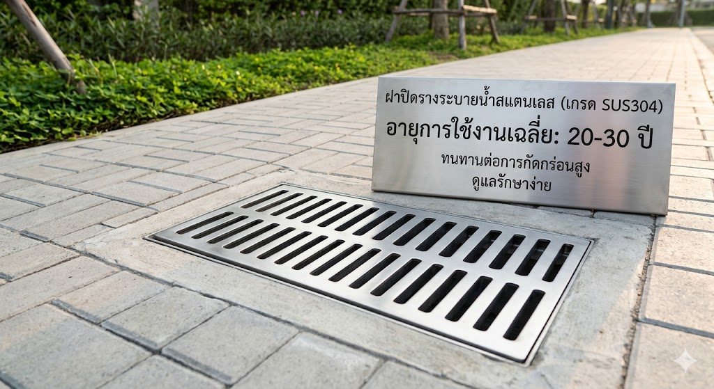 อายุการใช้งานของ ฝาปิดรางน้ำสแตนเลส