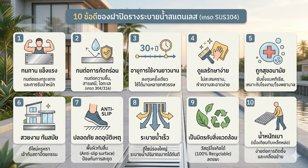 10 ข้อดีของฝาปิดรางระบายน้ำสแตนเลส
